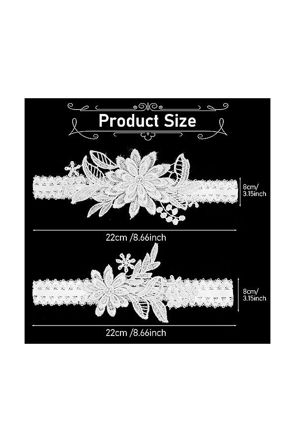 Lot de 2 jarretières de mariage, jarretières de mariage, jarretières pour mariées, femmes, jarretières en dentelle, faites à 