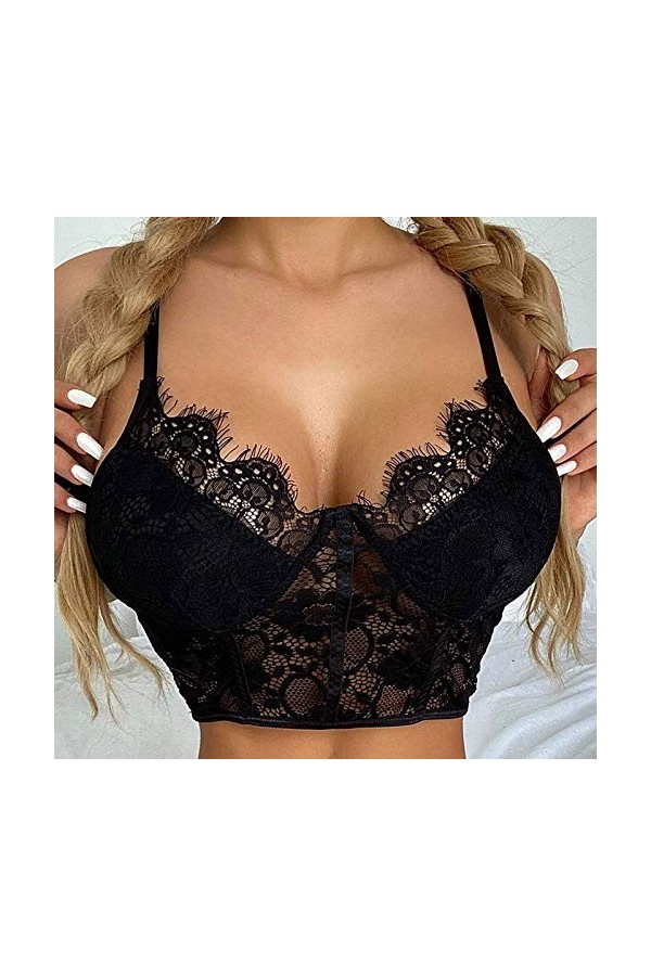 Lingerie en soie pyjama anneau charmant mode porte-jarretelles pour homme, Noir , S