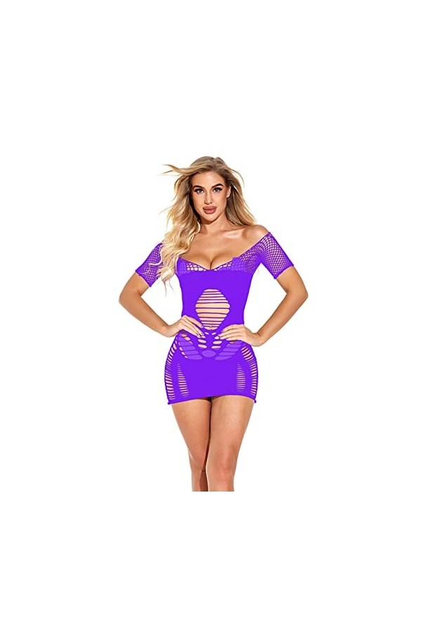 WhOpro Sexy Straps Lingerie Transparent Pyjamas pour Femmes Sous-vêtements Maillots Bodystockings Perspective Sexy Robe Pyjam