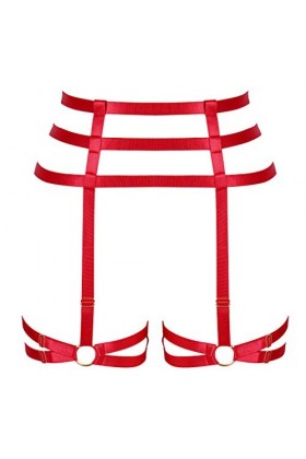 Harnais punk pour femme,Porte-jarretelles,Bas de jambe,Tour de taille,Sangle en cage,Cadre,Lingerie,Pentagramme,Gothique,Hall