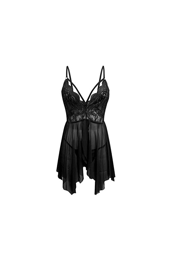 Lingerie sexy pour femme - Soutien-gorge - Grande taille - En dentelle - Évider - Mince - Sexy - tempérament - Lingerie pour 