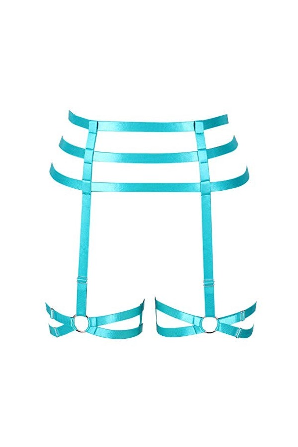 Harnais punk pour femme,Porte-jarretelles,Bas de jambe,Tour de taille,Sangle en cage,Cadre,Lingerie,Pentagramme,Gothique,Hall