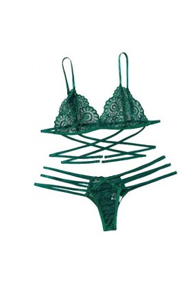 Vêtements De Nuit Femme Sexy Lingerie Sexy Ensemble Dentelle Ensemble Soutien Gorge et String Erotique sous-Vetements 2 Pièce