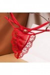 UOWEG sous-vêtements Thong Pants Briefs Sexy Ladies Femmes Thong Dentelle Culottes Lingerie Déchirable Red, One Size 