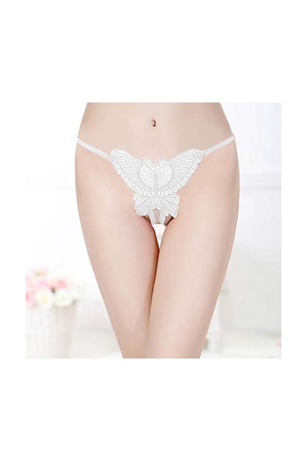 UOWEG Culotte en Dentelle String Couleur Sexy pour Femmes Mode Transparente intimes Solides Lingerie Coquine Sexy Transparent