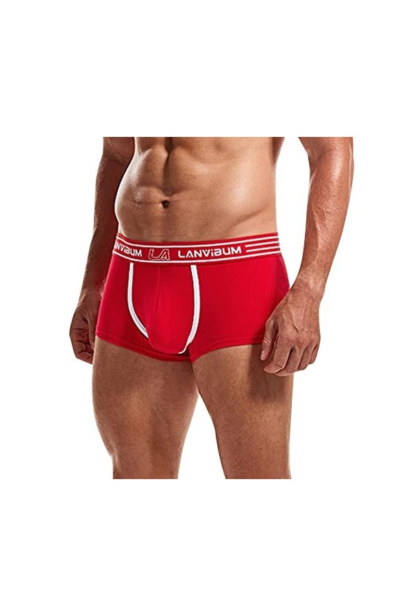 Boxer sexy pour homme, rouge, L