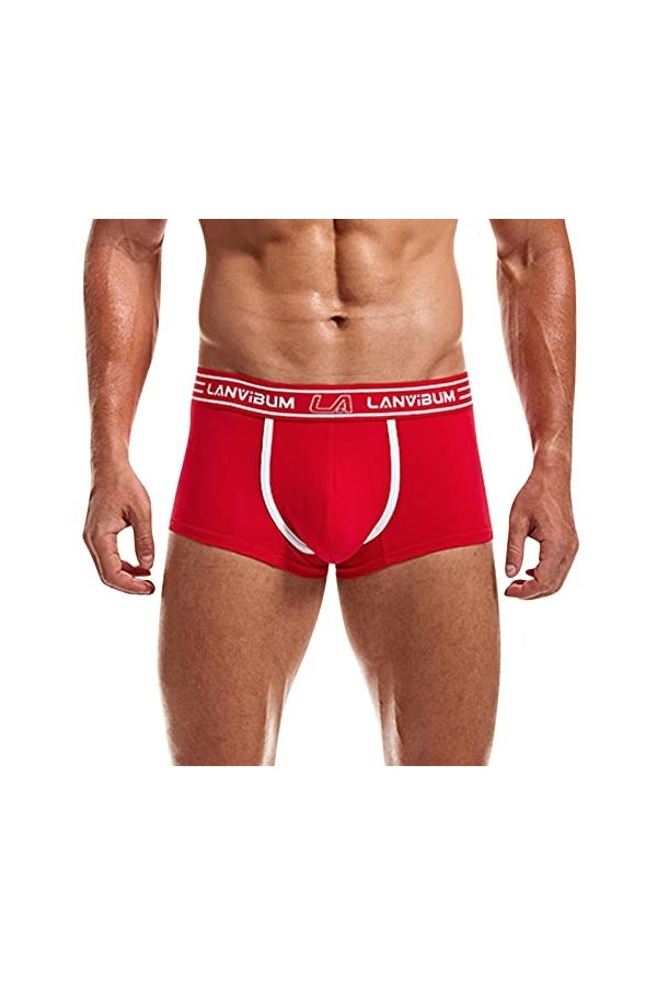 Boxer sexy pour homme, rouge, L