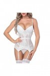 Femmes Sexy Lingerie Bandage Moulante Nuisette Sexy G-String Ensemble Bretelles Reglables Dentelle Vêtements De Nuit sous-vêt