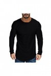 T-shirt à manches longues pour homme - T-shirt de sport - Coupe droite - Chemise de loisirs - T-shirt de baseball à manches l