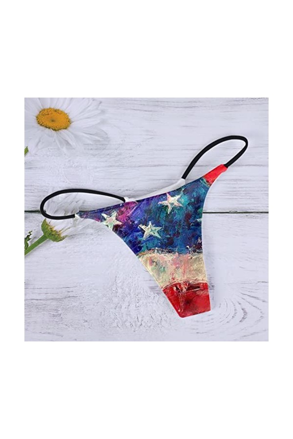 Viunychn String String pour femme - Sous-vêtements sexy - En dentelle - Rouge - Culottes sexy - Culotte sexy - Transparent - 