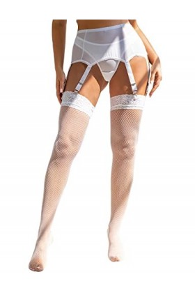 ohyeahlady Ensemble Porte Jarretelle et Bas Résille Porte Jarretelles Réglable Jarretelle Haute Guêpière Grande Taille avec S