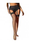 ohyeahlady Ensemble Porte Jarretelle et Bas Résille Porte Jarretelles Réglable Jarretelle Haute Guêpière Grande Taille avec S