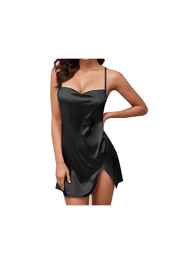 Lingerie Femme Sexy Ensemble Homme Sexy Hot y20k Cow Femmes Soie Robe Sexy Mini Strap sous-vêtements de Nuit Nuit Cou Satin D