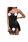 Lingerie Femme Sexy Ensemble Homme Sexy Hot y20k Cow Femmes Soie Robe Sexy Mini Strap sous-vêtements de Nuit Nuit Cou Satin D