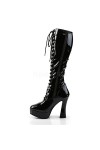Pleaser Electra-2023, Bottes hautes classiques non doublées femme, Noir - Nero Blk Str Faux Leather , 40 EU