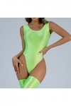 BIISDOST Maillot de Bain Mince Transparent Brillant pour Femmes vêtements à Fourche Haute Haute élastique Sexy Lingerie Sexy 
