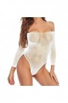 PTLLEND Lingerie Latex Taille S pour femmes Body résille siamois Strass Sexy Mesh Lingerie Onesie Jumpsuit Lingerie Sexy Hot 