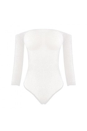 PTLLEND Lingerie Latex Taille S pour femmes Body résille siamois Strass Sexy Mesh Lingerie Onesie Jumpsuit Lingerie Sexy Hot 