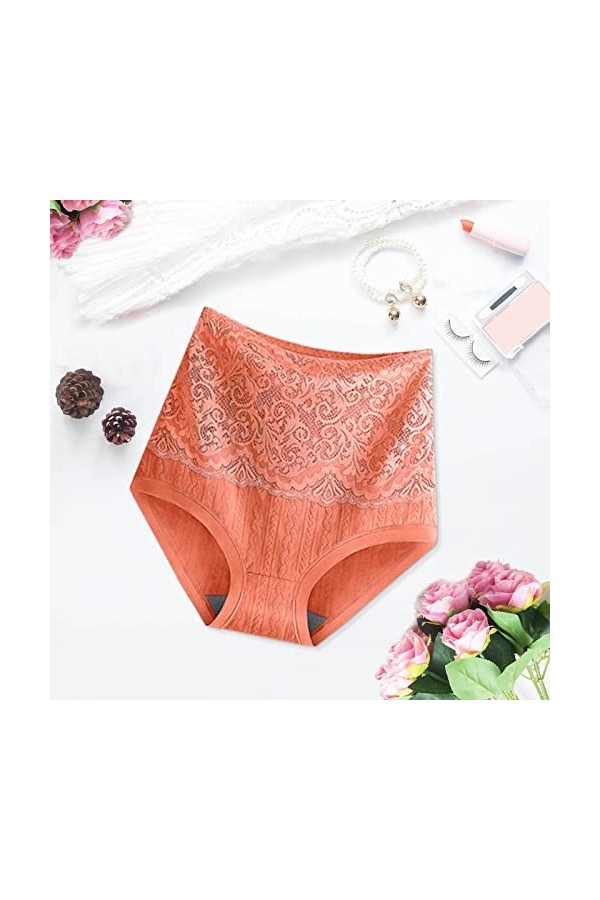 String Femme en Pur Coton et Soie Culottes Elasticité Pantalons Triangle Stretch Slips Taille Haute Short de Bain de Absorban