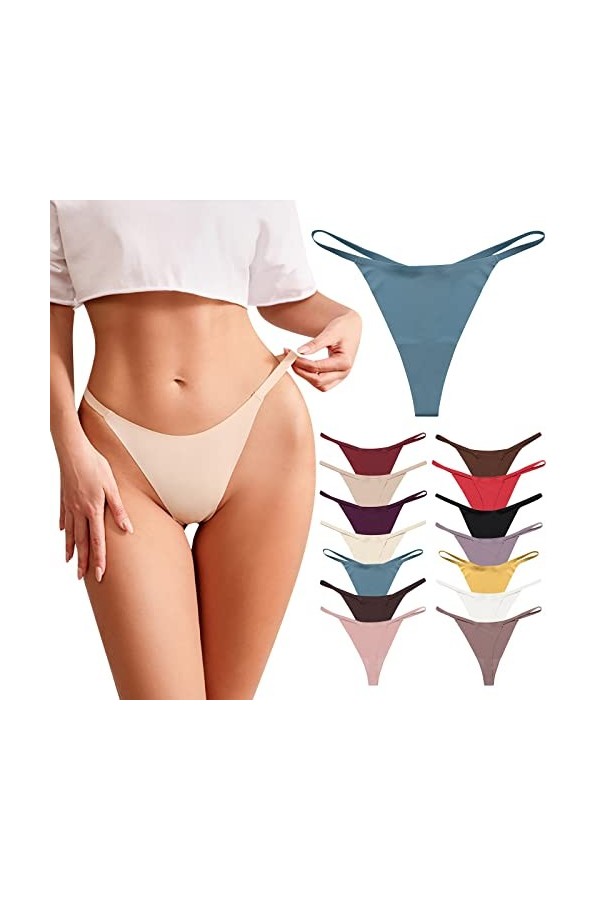 KEIZHUONIQIU G-String et T-Back Tangas de Femme Erothique Slips Coquine Dentelle Patchwork Culotte Creux Out Invisible sous-V