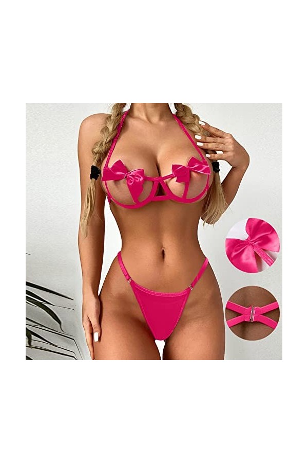 Lingerie Sexy Hot Chaude Ouverte Soutien-Gorge Grande Taille Deshabillé Sexy Grande Taille Coquine Hot Ouverte String Sexy Ho