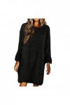 Robe pull en peluche pour femme - Manches longues - Robe ample en polaire floue - Robe décontractée - Robe chemisier élégante