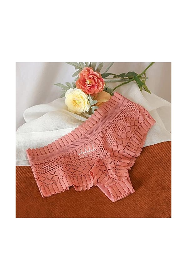 Tenue Ouverte Entrejambe Culotte en Dentelle Transparente pour Dames Sexy de Grande Taille en Coton Creux de qualité Respiran