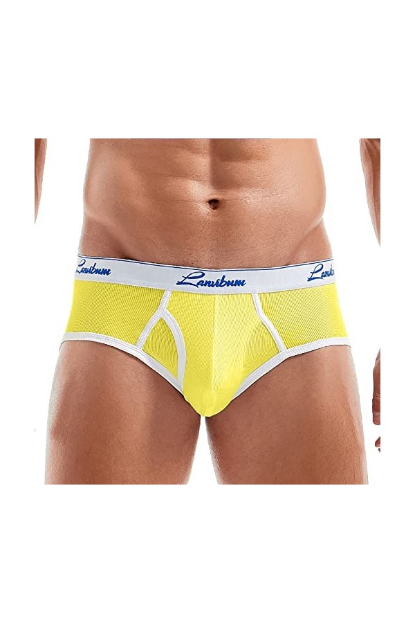 Sous-vêtement sexy pour homme, jaune, M