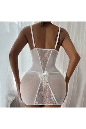 IKFIVQD Lingerie sexy pour femme - Robe sexy - Lingerie de jeu de rôle - Costume sexy pour femme - Rouge - Ensemble de sous-v