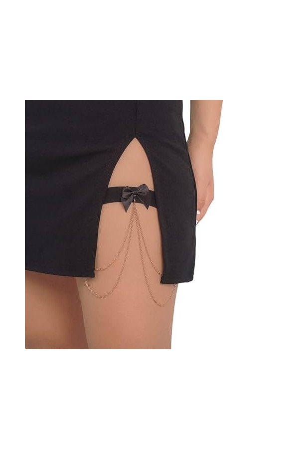 KieTeiiK Été Bowknot Décor Jambe Chaîne Femmes Gothique Cuisse Chaîne Mignon Discothèque Bijoux Halloween Cosplay Beach Party
