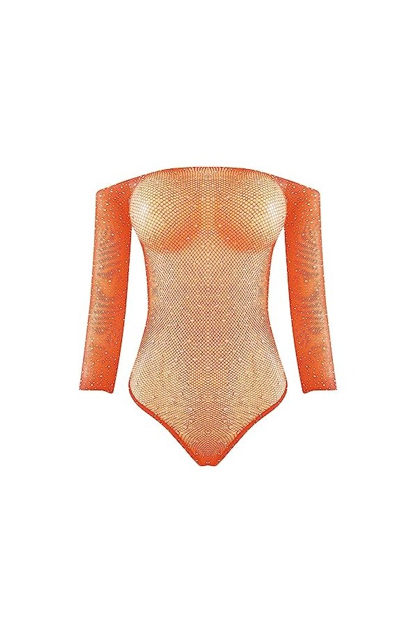 PTLLEND Lingerie Latex Taille S pour femmes Body résille siamois Strass Sexy Mesh Lingerie Onesie Jumpsuit Lingerie Sexy Hot 