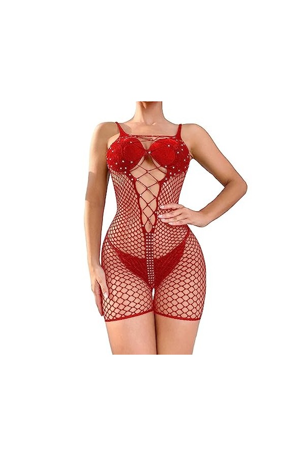 Lingerie Femme Sexy Ensemble Homme Sexy Hot y27k Robe en Maille de Chaud Sexy de Couleur Unie pour Femmes sous-vêtements Amus
