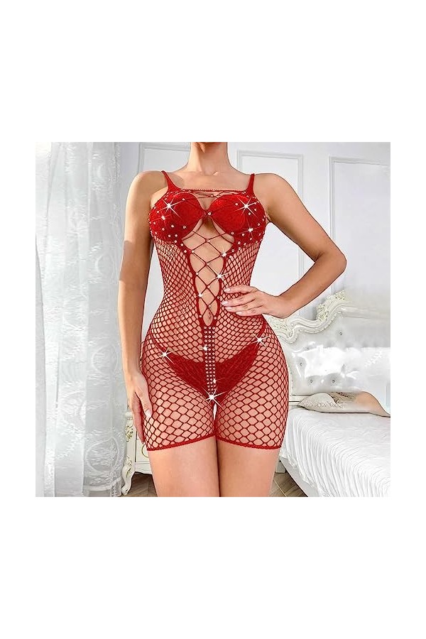 Lingerie Femme Sexy Ensemble Homme Sexy Hot y27k Robe en Maille de Chaud Sexy de Couleur Unie pour Femmes sous-vêtements Amus