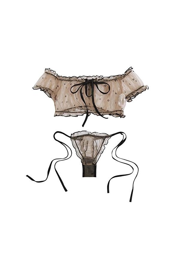 Vêtements De Nuit Femme Erotique Ensemble Soutien Gorge et String 2 Pièce sous-Vetements Sexy Lingerie Sexy Ensemble Dentelle