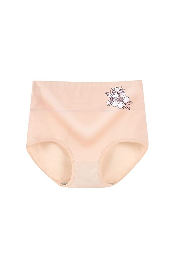 Culottes Femme Stretch Pantalons Triangle Taille Haute String en Pur Coton et Soie Slips Elasticité Grande Taille de Absorban