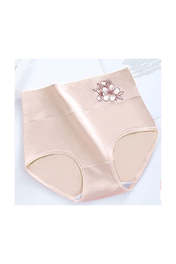 Culottes Femme Stretch Pantalons Triangle Taille Haute String en Pur Coton et Soie Slips Elasticité Grande Taille de Absorban