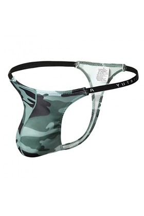 Slip en Maille tricotée Taille Basse Respirante Sexy de Couleur Unie pour Hommes Tenu Sexy Coquin Homme 0927thBD-Green, M 