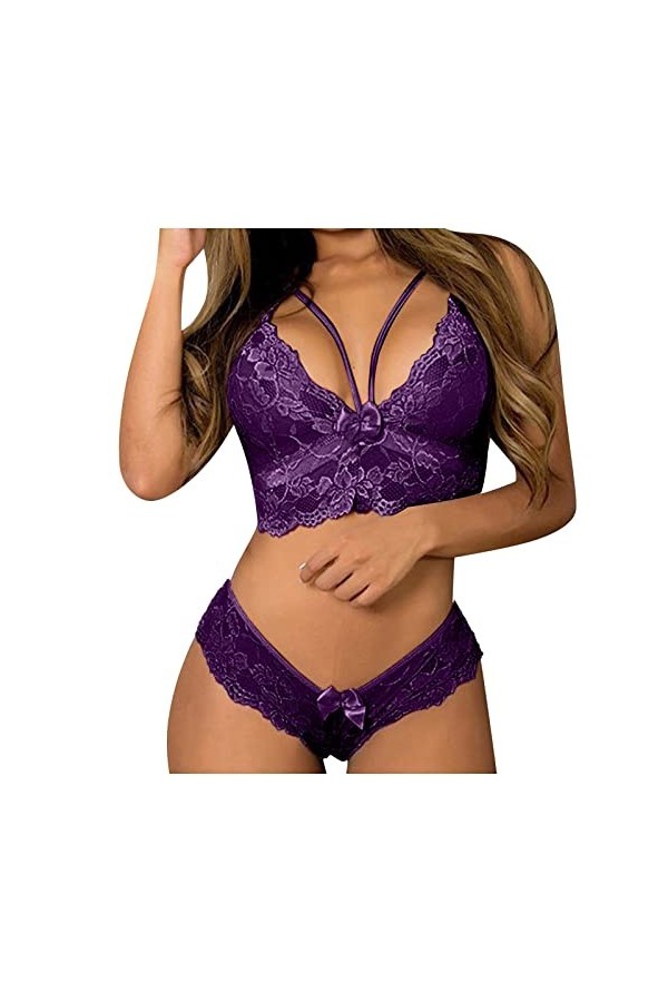 Lingerie Erothique Sexy, Femme Ensemble De Lingerie Sexy Pyjama avec Coutures en Nuisette Lingerie String Lingerie XL Ouvert 