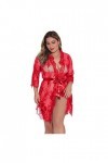 liaddkv Femmes Sexy Lingerie Deep V Teddy Vêtements de Nuit avec Culotte Femme Lingerie Femme Enceinte, rouge, XXL