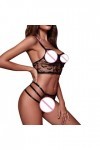 Menstruelle Heavy Sexy Costume Mesh Thong Set modèle de Toison avec Anneau de Soutien-Gorge en Acier brodé Ensemble Vaisselle