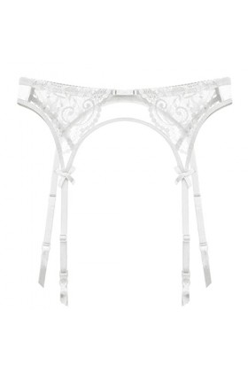 HNYBD Ensemble de lingerie rétro avec porte-jarretelles et bas en dentelle pour femme, Noir , L