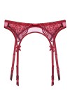 HNYBD Ensemble de lingerie rétro avec porte-jarretelles et bas en dentelle pour femme, Noir , L
