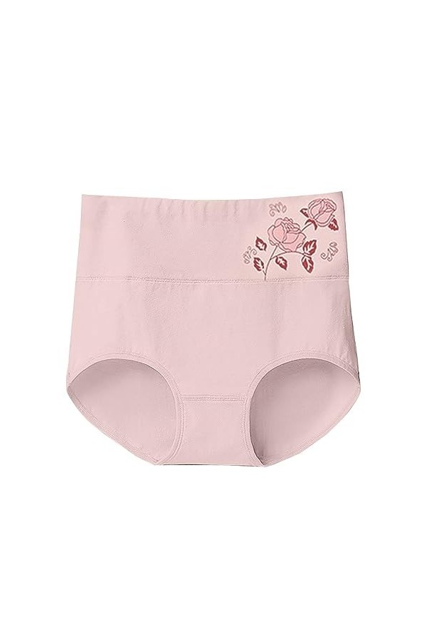 Femme Couleur Unie Taille Haute Imprimé Fleuri Grande Taille Lâche Confortable Coton Matière sous-vêtement décontracté Brassi