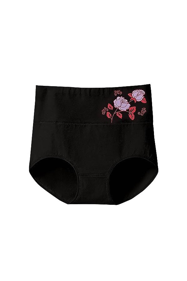 Femme Couleur Unie Taille Haute Imprimé Fleuri Grande Taille Lâche Confortable Coton Matière sous-vêtement décontracté Brassi