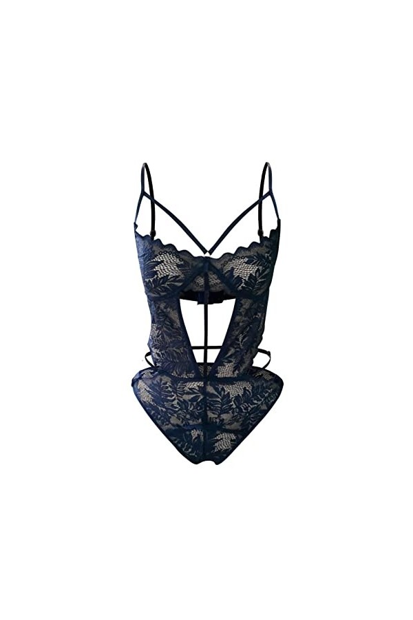 Lingerie Femme Sexy Ensemble Homme Sexy Hot y*2k High Cut Halter Deep V Neck Lingerie Body en Dentelle Florale Teddy See Thro