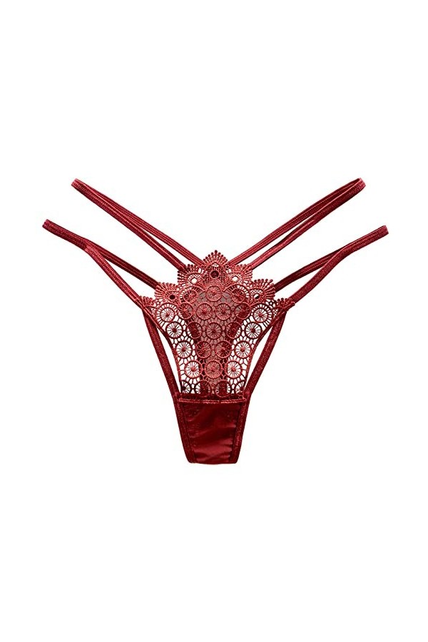 String Ouvert à lentrejambe Femme Culotte Tanga Coton sous-vêtement, Culottes Sexy à Taille Dentelle Transparent Creux Tenta