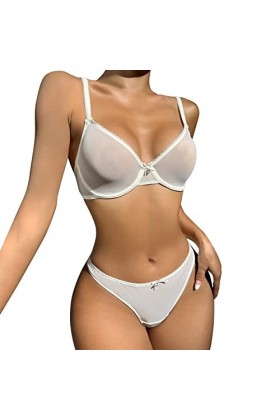 Ensemble de lingerie en dentelle pour femme - En coton - Ensemble de sous-vêtements - Ensemble de sous-vêtements - Ensemble d