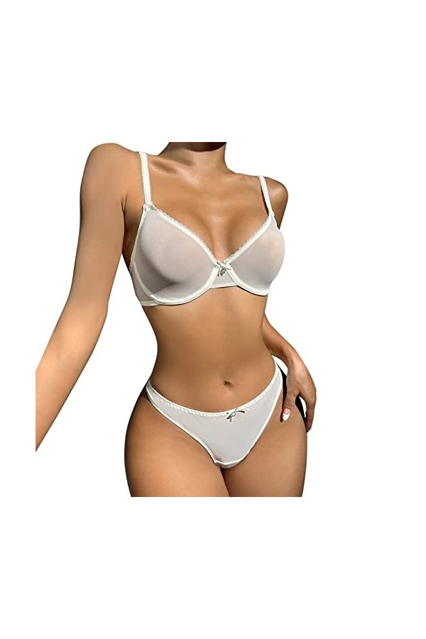 Ensemble de lingerie en dentelle pour femme - En coton - Ensemble de sous-vêtements - Ensemble de sous-vêtements - Ensemble d