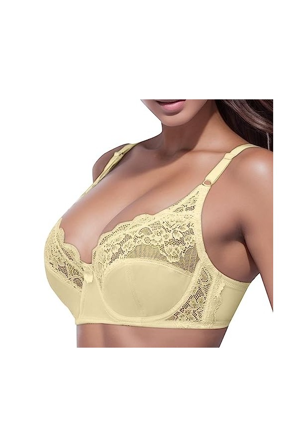 Lingerie Femme Sexy Ensemble Homme Sexy Hot y26k Soutien-Gorge en Dentelle de Grande Taille réglable pour Femme avec Anneau e
