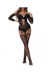 Buitifo Femmes Bas de Lingerie Bodystocking Fishnet Bodys Sexy Nuisettes Black TGB 